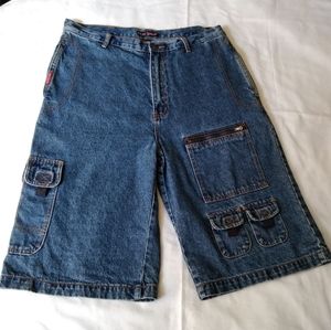 RCA5 Jeans Men's Blue Denim Jean Cargo Shorts Size 36